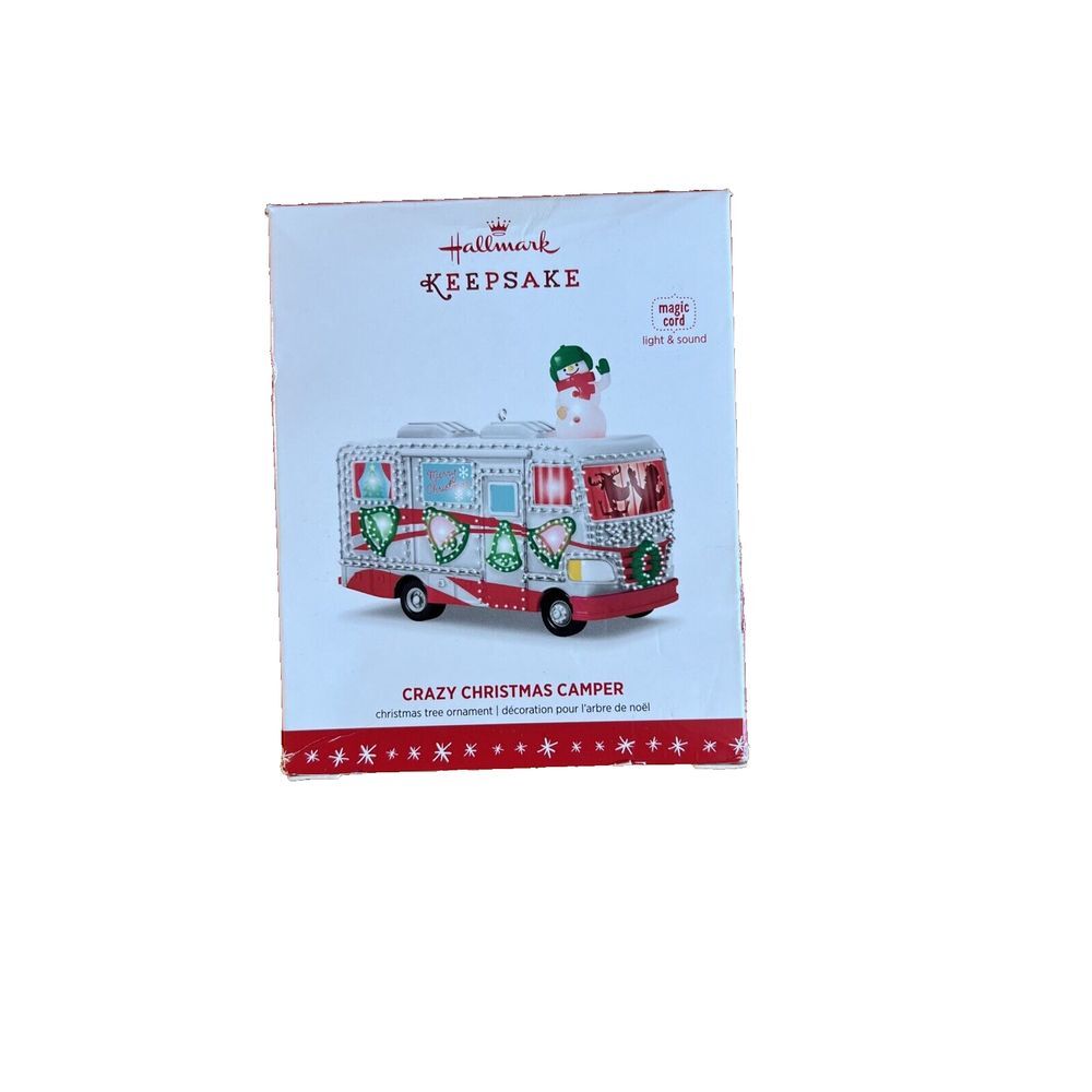 2016 Hallmark CRAZY CHRISTMAS CAMPER Magic Cord Light/Sound Ornament